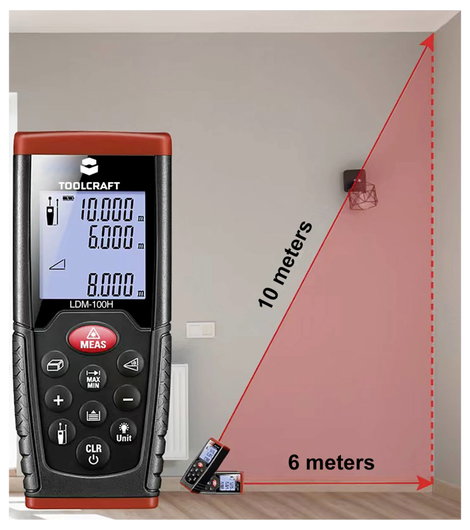 Lézeres távolságmérő max. 100 m Toolcraft LDM100H 3. kép
