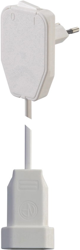 Lapos euró dugós hálózati hosszabbítókábel, kapcsolós, 3 m, fehér, H03VVH2-F 2X 0,75 mm², NVB 104580