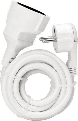 Hálózati hosszabbítókábel, fehér, 3 m, HO5VV-F 3 G 1,5 mm², Kopp 143602080