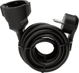 Hálózati hosszabbítókábel, fekete, 3 m, HO5VV-F 3 G 1,5 mm², Kopp 143605083