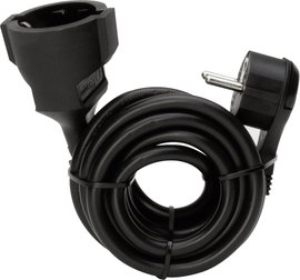 Hálózati hosszabbítókábel, fekete, 5 m, HO5VV-F 3 G 1,5 mm², Kopp 143705086