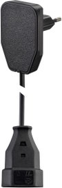Lapos dugós hálózati hosszabbítókábel, 0,8 m, fekete, H03VVH2-F 2X 0,75 mm², NVB 104569 bélyegkép