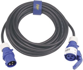 Erősáramú hálózati hosszabbítókábel védőkupakkal, fekete, 10 m, H07RN-F 3G 2,5 mm² , SIROX 361.410