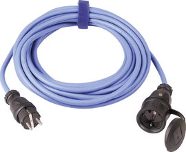 Kültéri, gumi hálózati hosszabbítókábel védőkupakkal, kék, 10 m, H07RN-F 3G 1,5 mm², SIROX 644.110.0