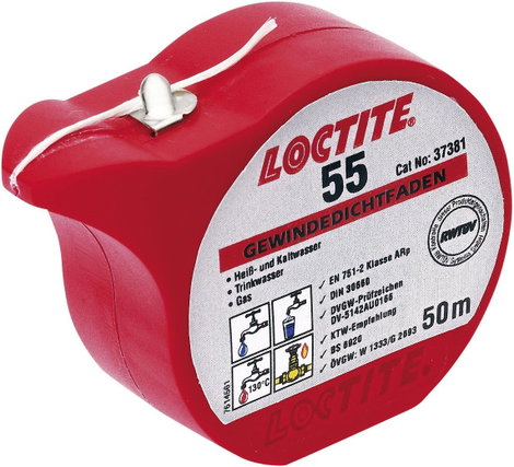 LOCTITE® 55 Menettömítő zsinór Szín Fehér 492004 50 m 2. kép