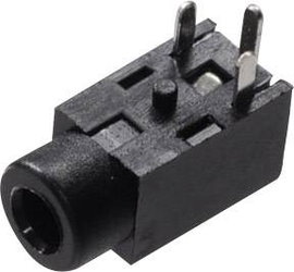 Kisfeszültségű táp aljzat 2,5 mm-es jack alj, mono, Tru Components