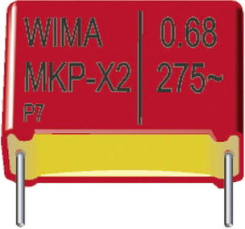 MKP fóliakondenzátor, radiális, álló 2200 pF 250 V/DC 10 % RM 7,5 mm 10 x 4 x 9 mm Wima MKP 10 2200p