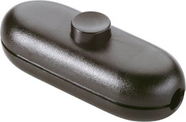 interBär 1 pólusú zsinórkapcsoló, 2 A 250 V/AC, fekete (fekete)