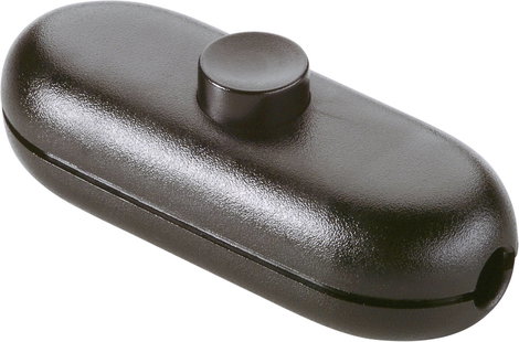 interBär 1 pólusú zsinórkapcsoló, 2 A 250 V/AC, fekete (fekete)