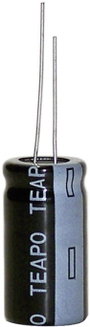 Elektrolit kondenzátor, radiális, álló, RM 2 mm 47 µF 16 V 20 % Ø 11 x 5 mm Teapo KSH476M016S1A5C11K bélyegkép