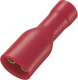 Lapos csúszósaru hüvely 4,8 x 0,8 mm 180° 50 db, szigetelt, piros, Tru Components 737662