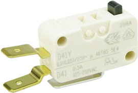 Cherry miniatűr karos mikrokapcsoló, 250V/AC, 1 váltó, csúszósarus, D413-V3AA