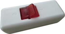interBär világítós 2 pólusú zsinórkapcsoló, 10 A 250 V/AC, fehér (piros)