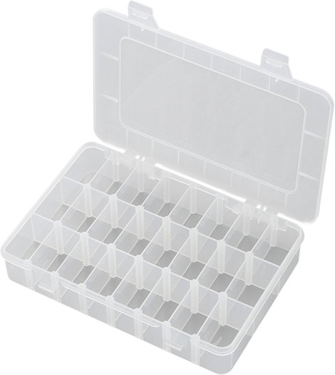 Üres szortimentáló doboz, max. 24 rekesz, Tru Components