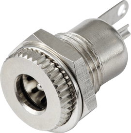 Kisfeszültségű csatlakozó Alj, beépíthető, függőleges 5.5 mm 2.1 mm TRU COMPONENTS 1 db