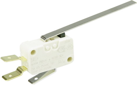 Cherry miniatűr karos mikrokapcsoló, 250V/AC, 1 váltó, csúszósarus, D453-V3LL