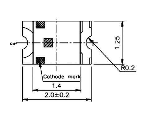 SMD LED 0805 zöld 40 mcd 120 ° 20 mA 2.4 V HuiYuan 2. kép