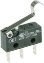 Cherry szubminiatűr mikrokapcsoló, 250V/AC, 1 váltó, csúszósarus, DB1C-B1SC bélyegkép