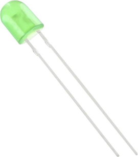 LED kivezetéssel zöld ovális 5 mm 1250 mcd 110 °, 50 ° 20 mA HuiYuan