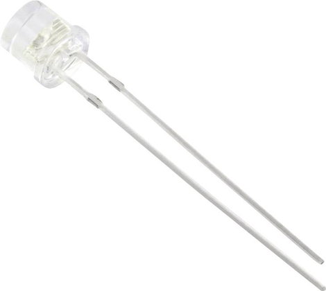 LED kivezetéssel piros hengeres 5 mm 1600 mcd 90 ° 20 mA HuiYuan