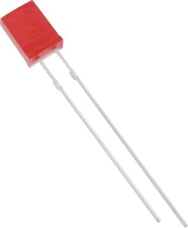 LED kivezetéssel piros derékszögű 2 x 5 mm 30 mcd 180 ° 20 mA HuiYuan