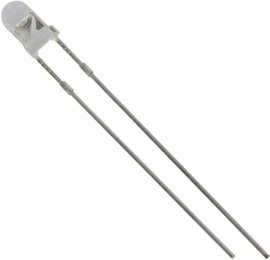 LED kivezetéssel piros kerek 3 mm 800 mcd 40 ° 20 mA 2.1 V HuiYuan