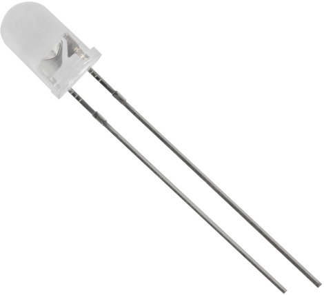 LED kivezetéssel piros kerek 5 mm 4000 mcd 40 ° 20 mA 2.1 V HuiYuan
