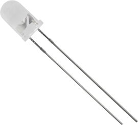 LED kivezetéssel piros kerek 5 mm 600 mcd 40 ° 20 mA HuiYuan