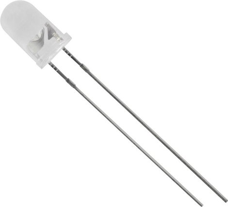 LED kivezetéssel piros kerek 5 mm 600 mcd 40 ° 20 mA HuiYuan