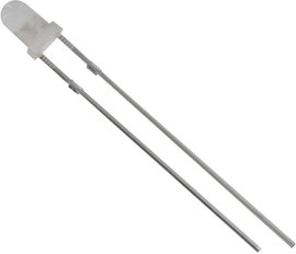 LED kivezetéssel fehér kerek 3 mm 700 mcd 60 ° 20 mA 3.1 V HuiYuan