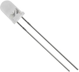 LED kivezetéssel zöld kerek 5 mm 6500 mcd 15 ° 20 mA 3.2 V HuiYuan
