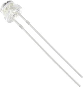 LED kivezetéssel fehér 5 mm 1750 mcd 120 ° 20 mA HuiYuan