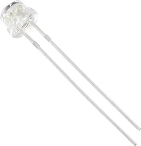 LED kivezetéssel fehér 5 mm 1750 mcd 120 ° 20 mA HuiYuan