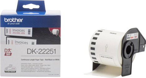 Brother DK-22251 Etikett tekercs 62 mm x 15.24 m Papír Fehér 1 db Véglegesen tapadó DK22251 Univerzá