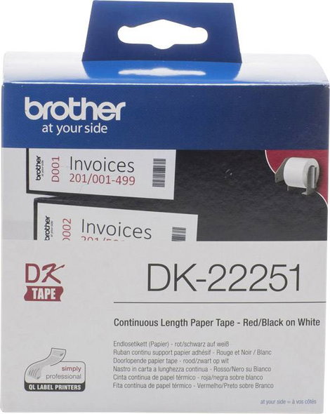 Brother DK-22251 Etikett tekercs 62 mm x 15.24 m Papír Fehér 1 db Véglegesen tapadó DK22251 Univerzá 2. kép