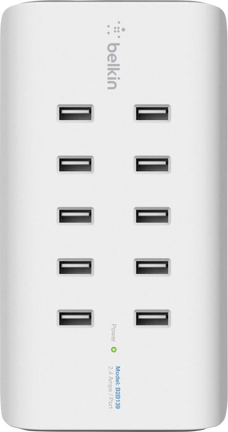 USB töltőállomás, 10 USB aljzat, max. 2400 mA, Belkin RockStar B2B139vf 2. kép