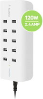 USB töltőállomás, 10 USB aljzat, max. 2400 mA, Belkin RockStar B2B139vf 3. bélyegkép