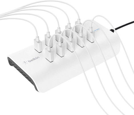 USB töltőállomás, 10 USB aljzat, max. 2400 mA, Belkin RockStar B2B139vf 4. kép