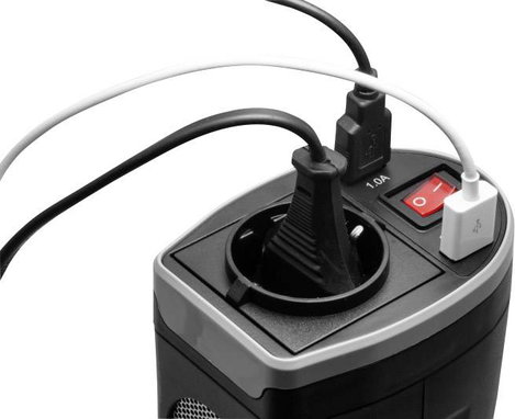 Szivargyújtós inverter pohártartóba rakható, trapéz jelű 12V/DC 200 W, Technaxx TE13 4. kép