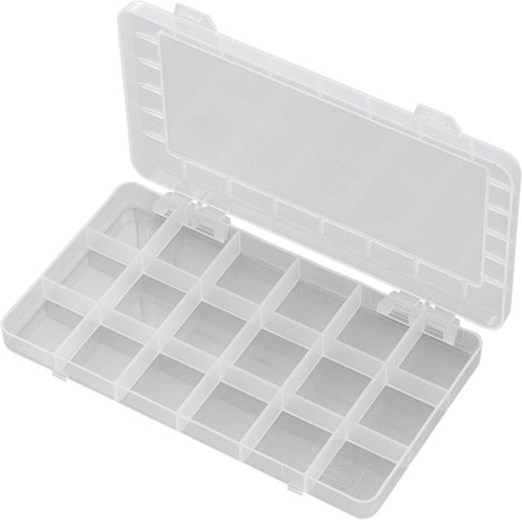 Üres szortimentáló doboz 18 rekesz, Tru Components 1570100