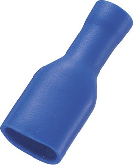 Lapos csúszósaru hüvely 4,8 x 0,8 mm, szigetelt, kék, 50 db, Tru Components 737840