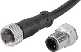 Csatlakozó IP68 2 pól., 7 A 1 m kábel, Tru Components