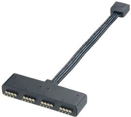 LED-es PC splitter kábel[1x RGB LED dugó - 4x RGB LED alj]0.10 mFeketeAkasa