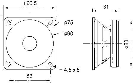 2.5 6.4 cm Szélessávú hangszóró Visaton FRS 7 8 W 4 Ω 2. kép