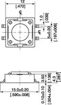 SMD nyomógomb 12x12 mm 4.3mm bélyegkép