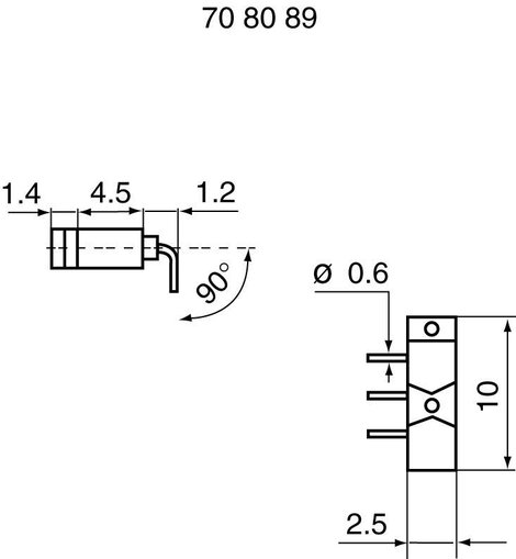 Mini hajlított kapcsoló SX254L 3. kép