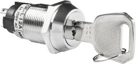 NKK Switches kulcsos kapcsoló, Ø19 mm, 250V/AC, 3A, CKL12BFW01