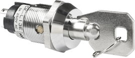 NKK Switches kulcsos kapcsoló, Ø19 mm, 250V/AC, 3A, CKL13EFW01