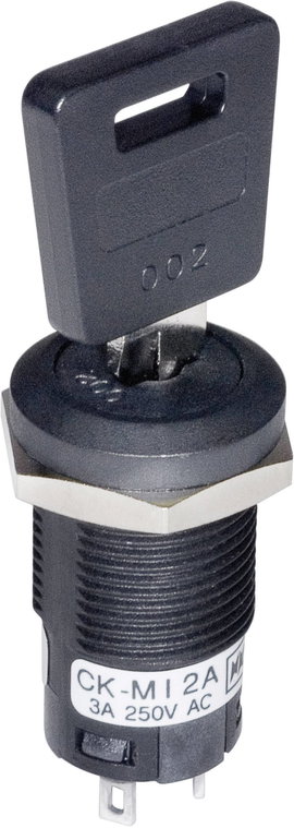 NKK Switches kulcsos kapcsoló, Ø16 mm, 250V/AC, 3A, CKM13EFW01