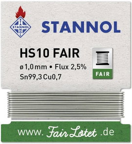 Forrasztóón Tekercs Stannol HS10-Fair Sn99.3Cu0.7 5 g 1.0 mm
